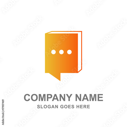 Book Bubble Chat Message Bookstore Logo Vector Icon  © Congberong Studio