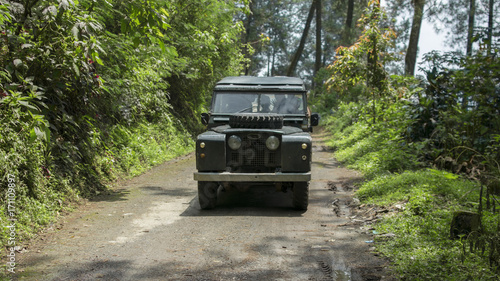 4x4 vehicle in the middle of the forest