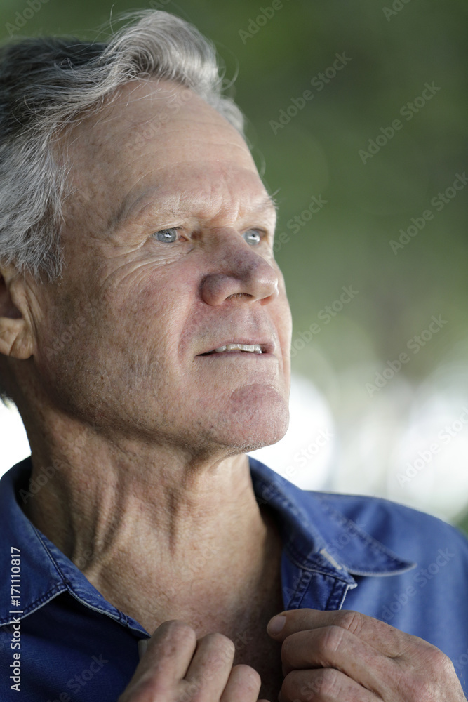 Profile of a mature man with gray hair Profile of a mature man with gray hair