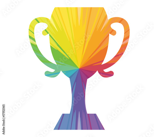 cup champion multicolored abstract icon