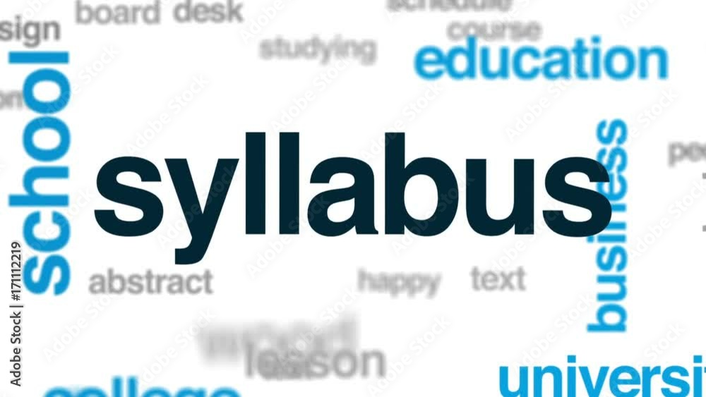 Syllabus animated word cloud, text design animation. Syllabus animated word cloud, text design animation.