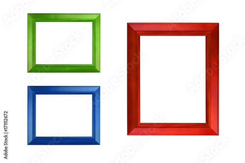 Colorful photo frame isolate on the background