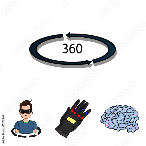 Technology, innovation, man, complemented .Virtual reality set collection icons in cartoon style vector symbol stock illustration web.