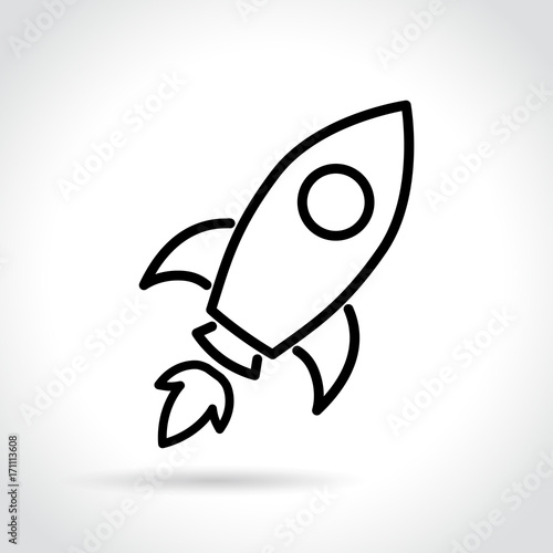 rocket icon on white background