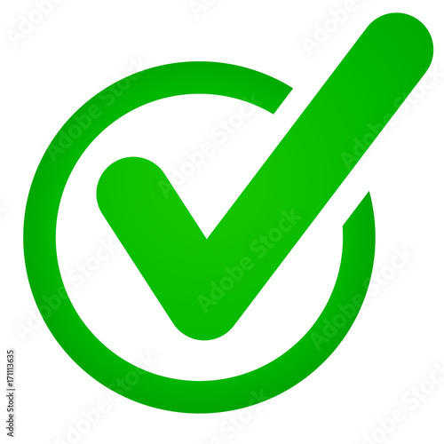 green check mark icon on white background