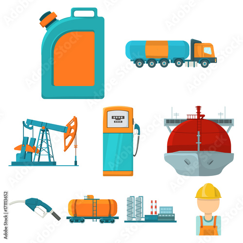 Oil industry set icons in cartoon style. Big collection of oil industry vector symbol stock illustration