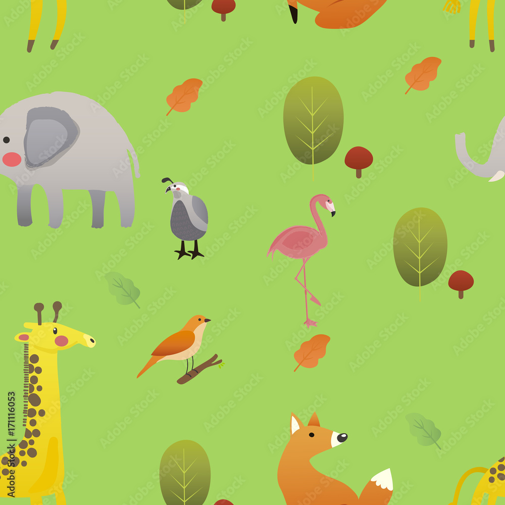 Illustration drawing style set of animal Illustration drawing style set of animal