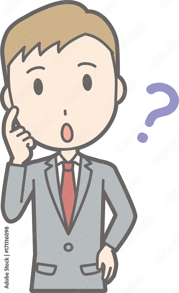 Illustrations wondering about a businessman wearing a suit Illustrations wondering about a businessman wearing a suit