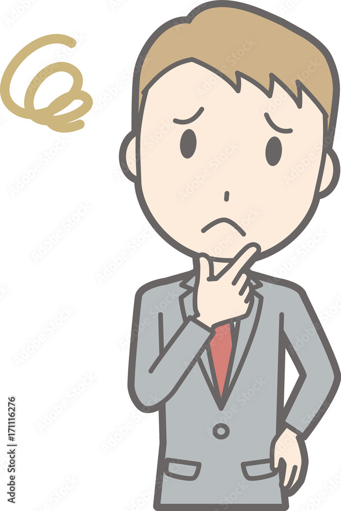 Illustration that a businessman wearing a suit has trouble Illustration that a businessman wearing a suit has trouble