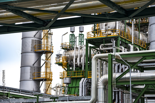 Industrial view at oil refinery plant form industry zone, Chemical plant.