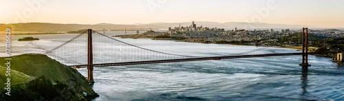Panel kuchenny z motywem golden gate bridge san francisco california west coast sunrise