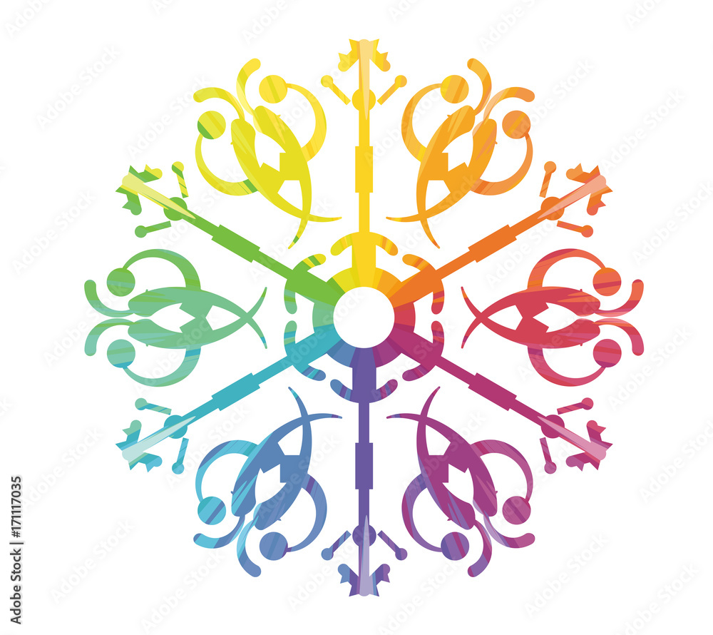 snowflake multicolored abstract icon snowflake multicolored abstract icon