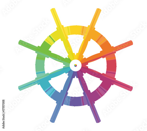 rudder multicolored abstract icon