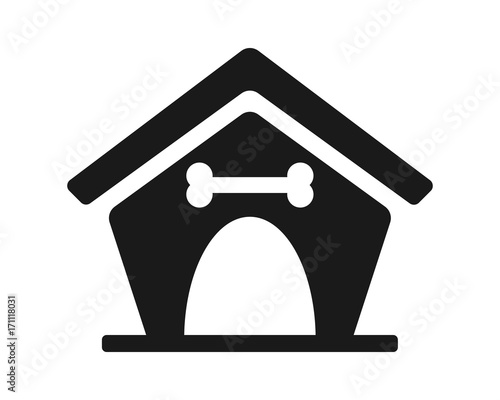 bone black pet house silhouette  icon image vector
