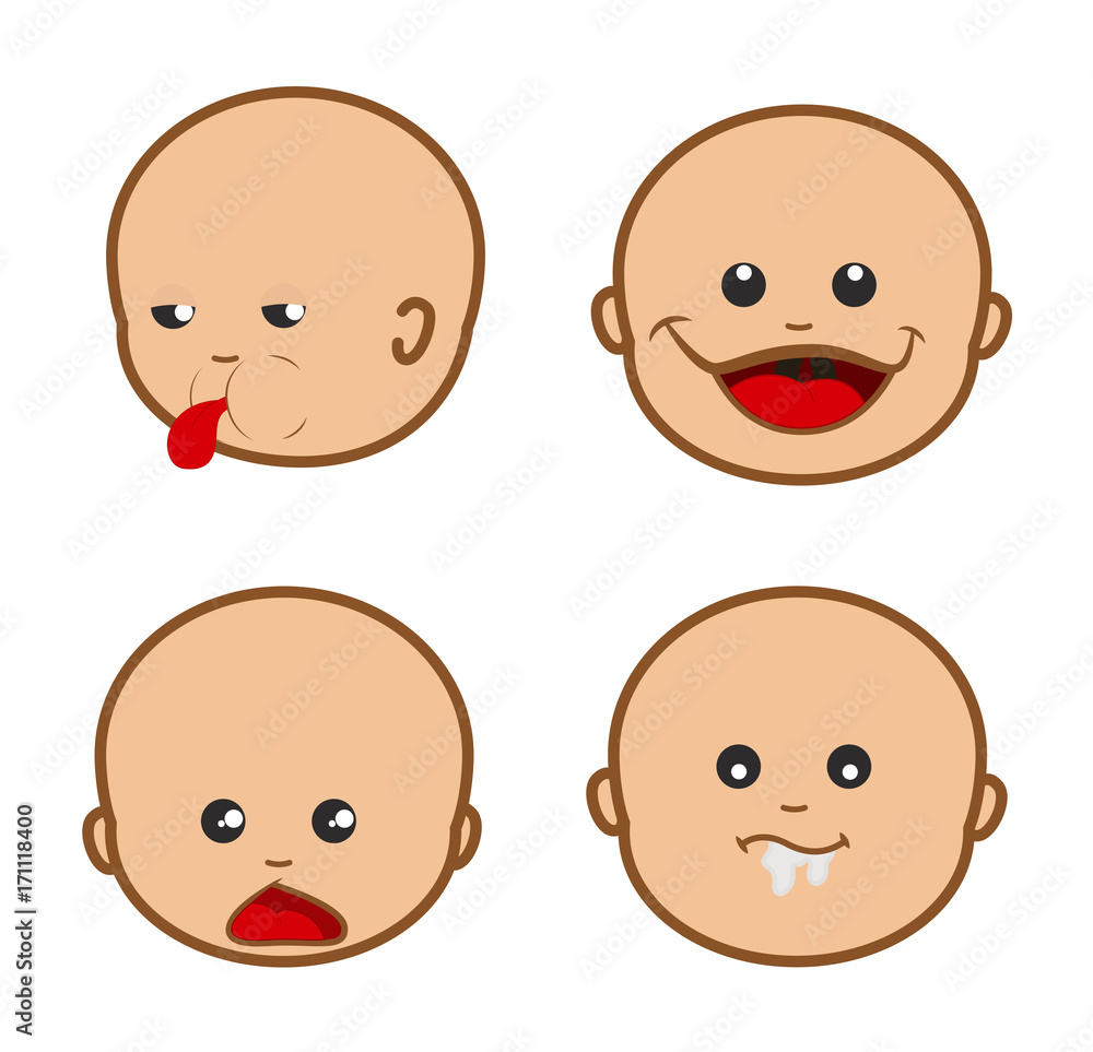 Cartoon Babies Facial Expressions - clip-art characters vector Cartoon Babies Facial Expressions - clip-art characters vector