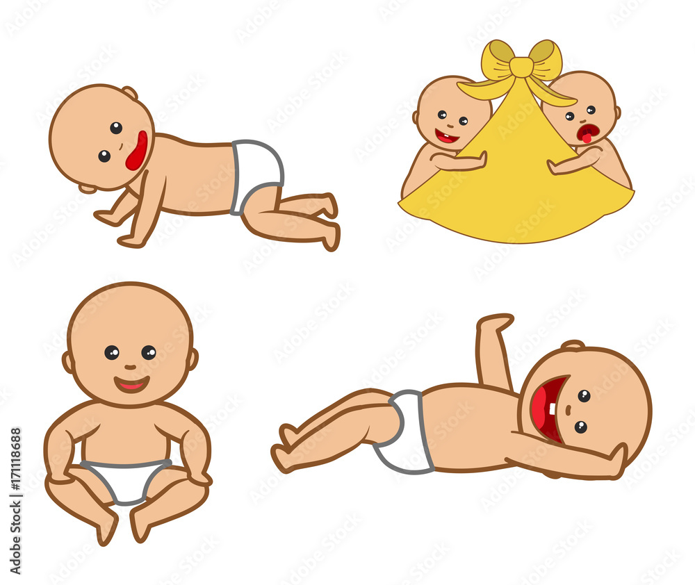 Cartoon Babies Vectors - clip-art characters vector Cartoon Babies Vectors - clip-art characters vector