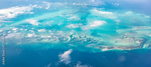 Beautiful Panoramic view of Bahamas islands from above