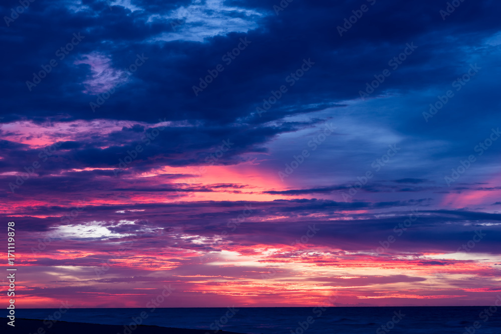 Dramatic cloudscape at sunrise or sunset