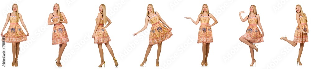 Woman in fashion looks isolated on white Woman in fashion looks isolated on white