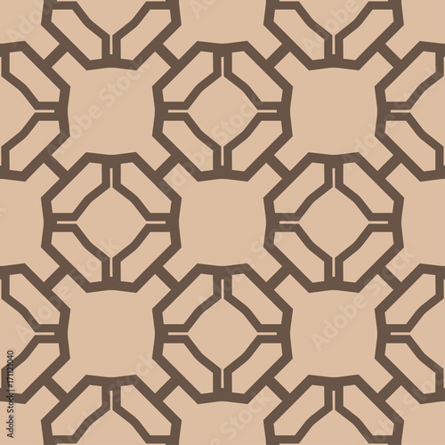 Geometric brown abstract seamless pattern for fabrics