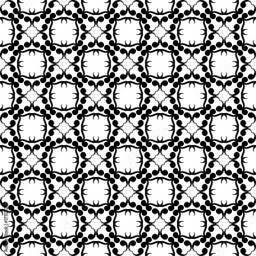 Ornamental seamless pattern. Black and white