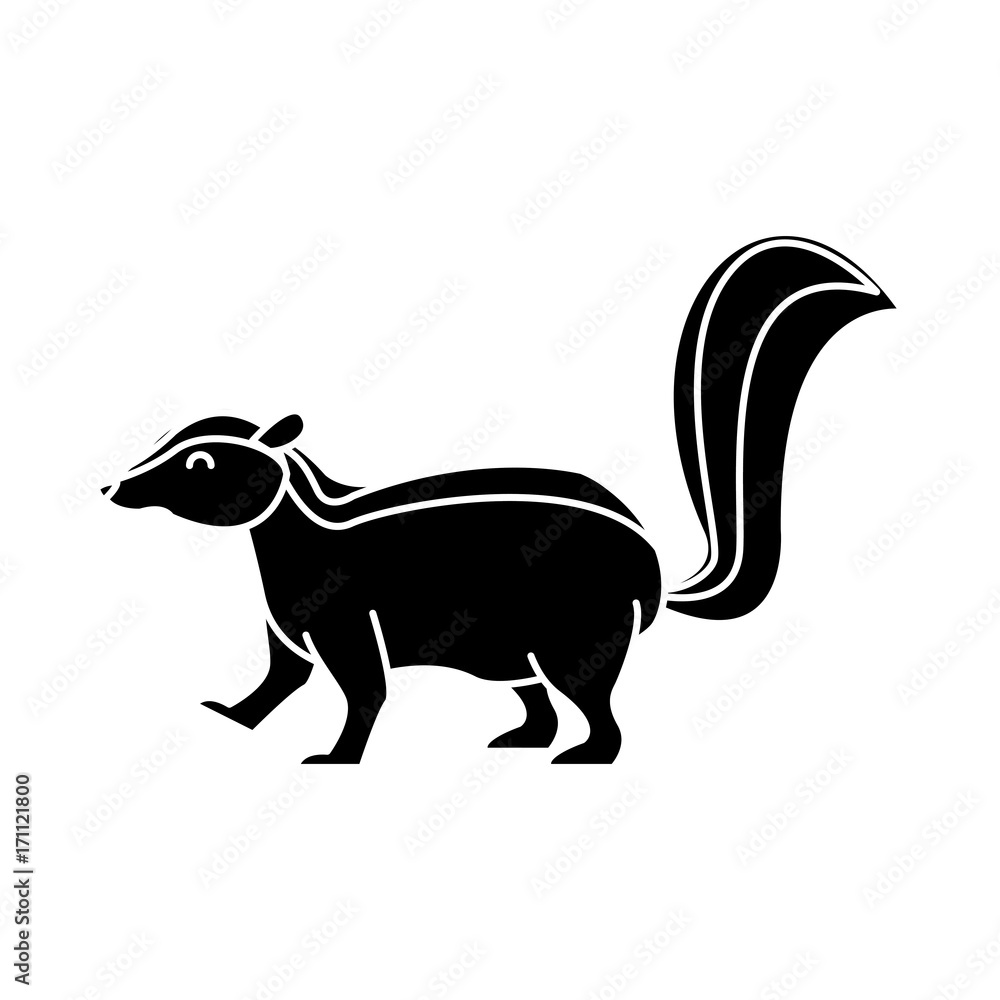 Fototapeta premium Skunk animal cartoon icon vector illustration graphic design