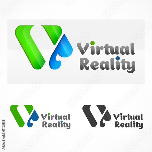 Virtual company logo, sign for, design element. Vector