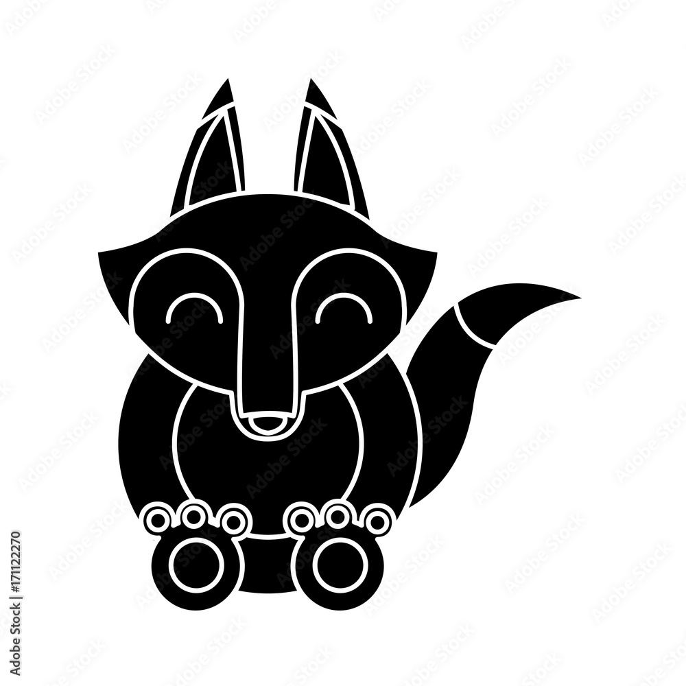 Fototapeta premium Fox animal cartoon icon vector illustration graphic design