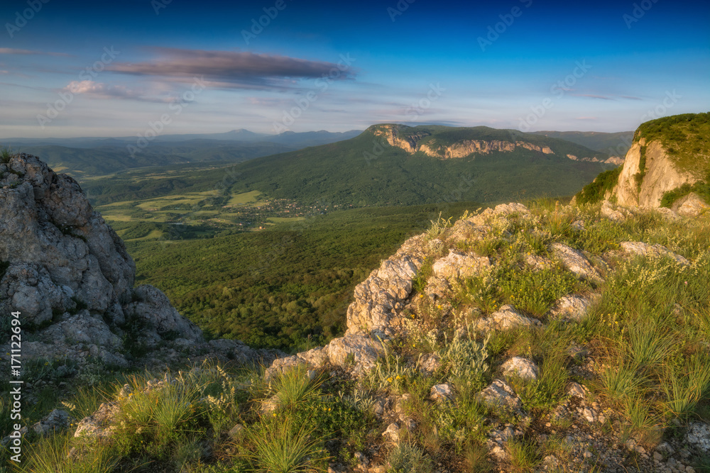 View from the top of mountain to the Crimea valley