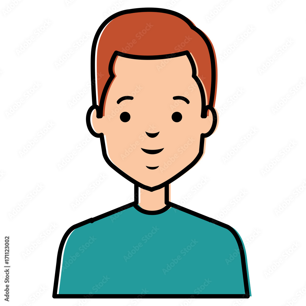 young man avatar character vector illustration design