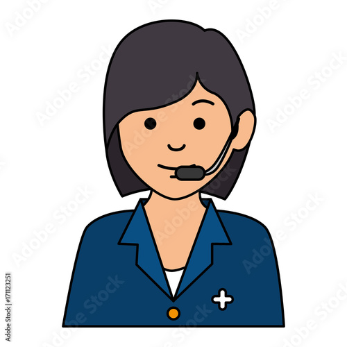 medical call center operator vector illustration design