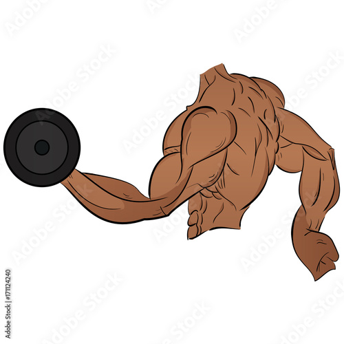 bodybuilder doing exercises with dumbbells
