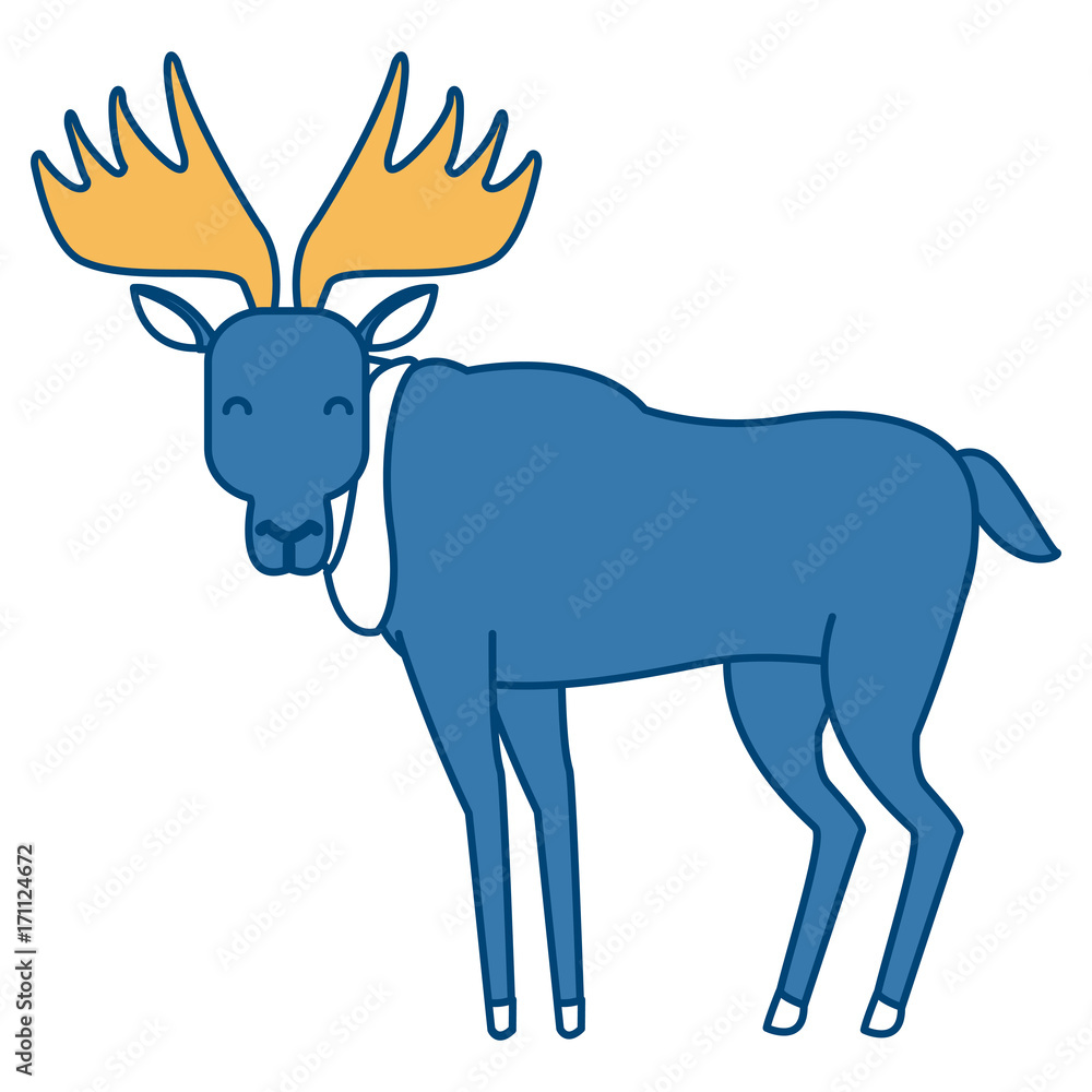 Reindeer animal cartoon icon vector illustration graphic design