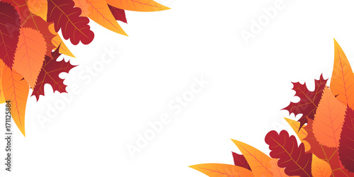 Autumn Background with leaves for shopping sale or promo poster and frame leaflet or web banner. Vector illustration template.