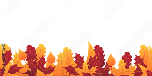 Autumn Background with leaves for shopping sale or promo poster and frame leaflet or web banner. Vector illustration template.
