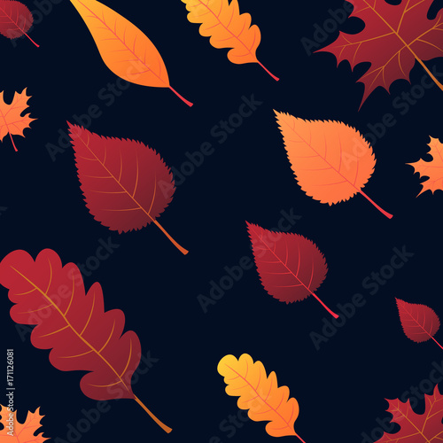 Autumn Background with leaves for shopping sale or promo poster and frame leaflet or web banner. Vector illustration template.