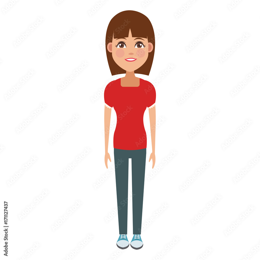 Young woman cartoon icon vector illustration graphic design Young woman cartoon icon vector illustration graphic design