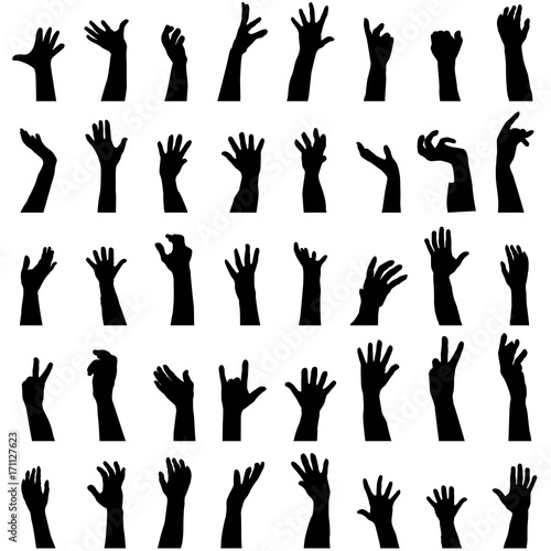 Collection of hands silhouettes