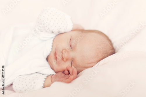 portrait of a sleeping newborn baby