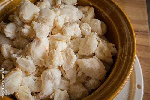 Obraz na plátně The Crab meat cooked ready to eat image close up