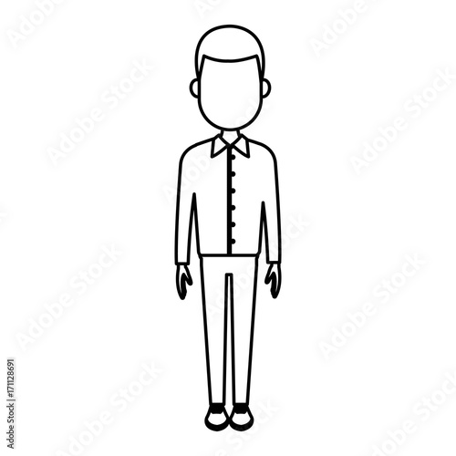 Young man cartoon icon vector illustration graphic design