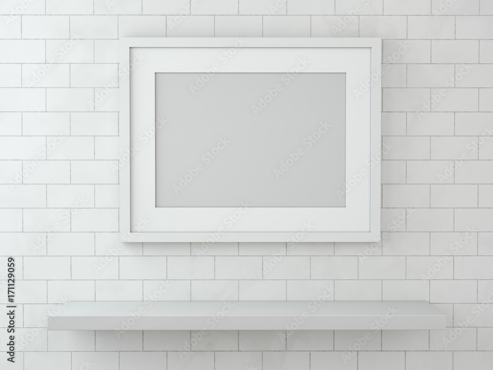 Blank flyer poster, mockup. 3D rendering Blank flyer poster, mockup. 3D rendering