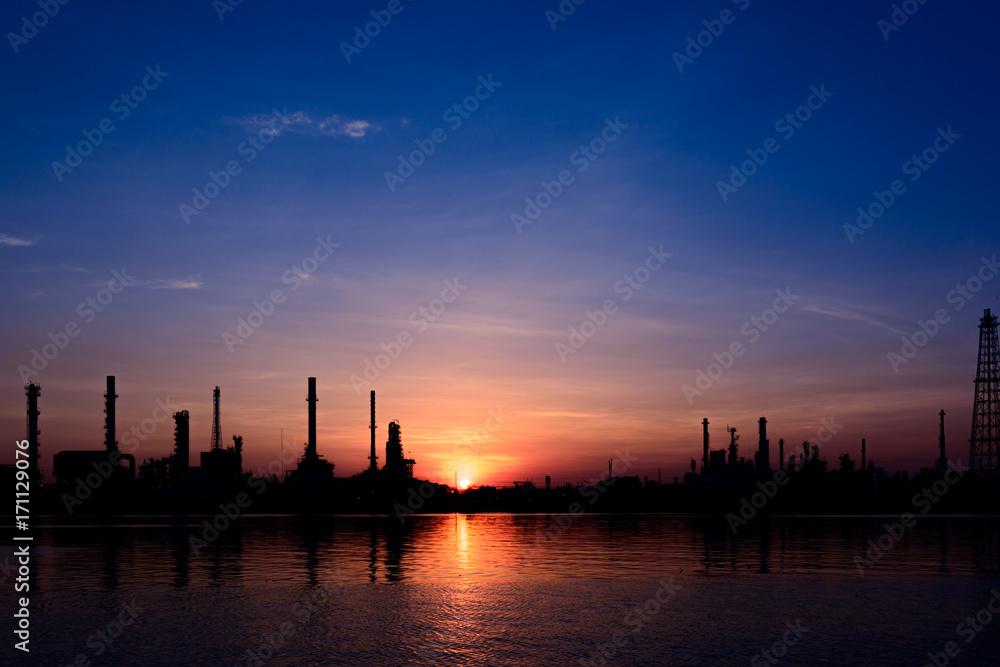 Oil Refinery with Evening Light