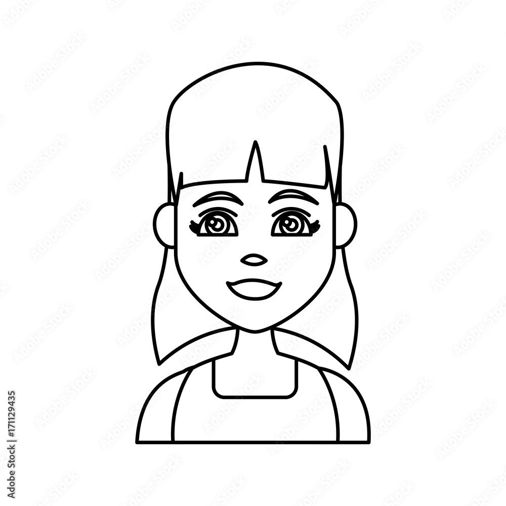 Young woman cartoon icon vector illustration graphic design Young woman cartoon icon vector illustration graphic design