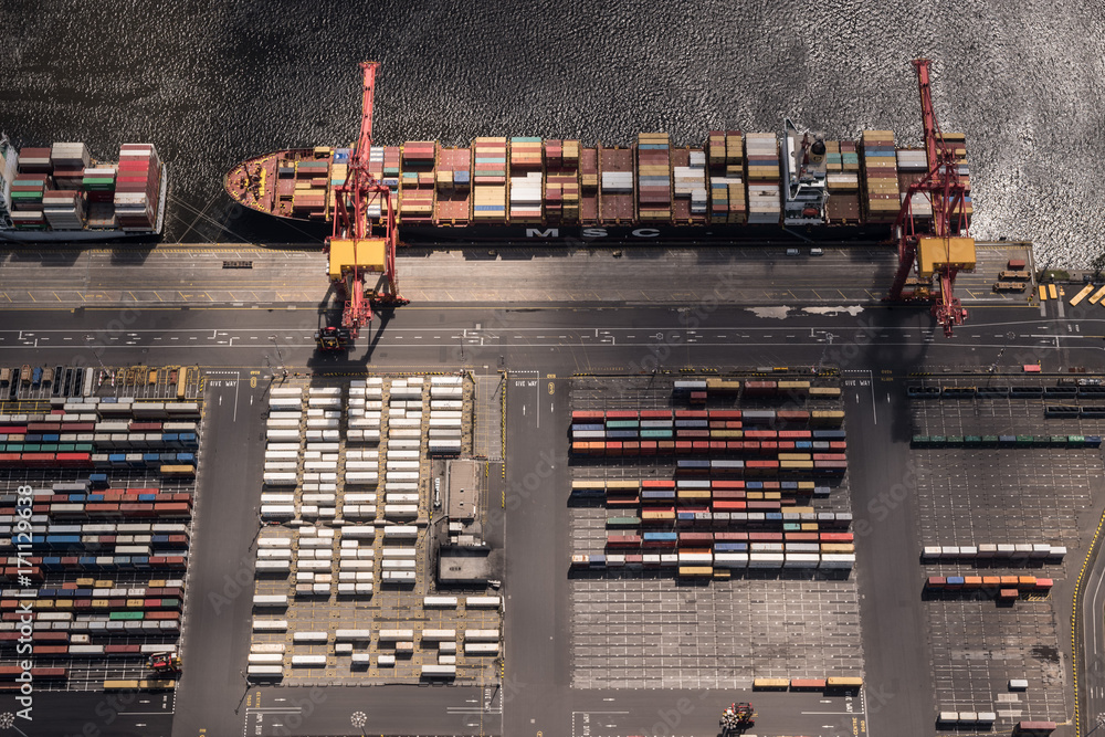 Obraz premium Aerial of the Port of Melbourne, Victoria