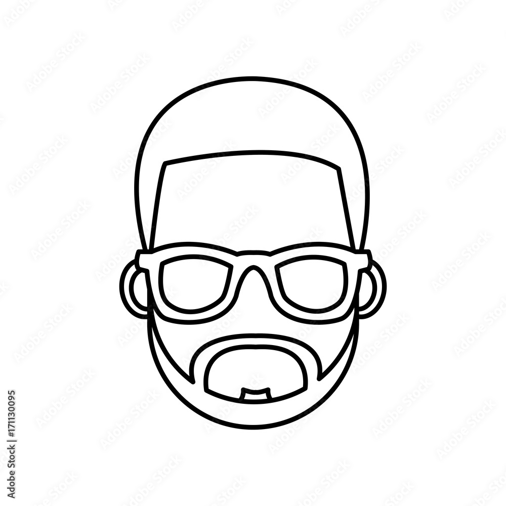 Young man cartoon with sunglasses icon vector illustration graphic design Young man cartoon with sunglasses icon vector illustration graphic design
