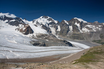Plexiglas schilderij Gletsjers Uitzicht Diavolezza op gletsjers Zwitserland  © Radomir Rezny