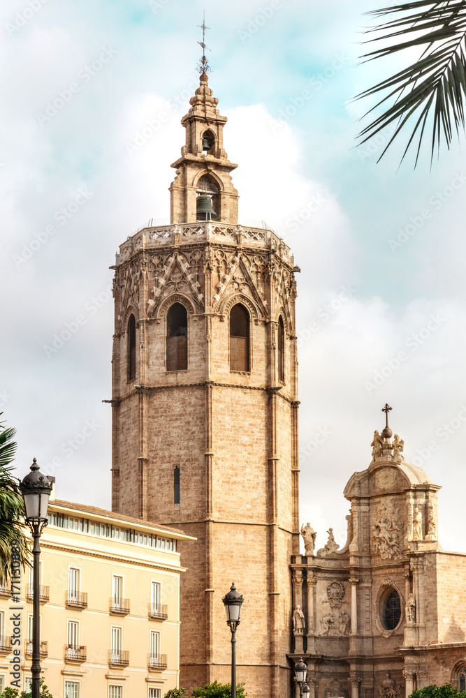 Torre del Micalet, o Miguelete bell tower, in Valencia, Spain