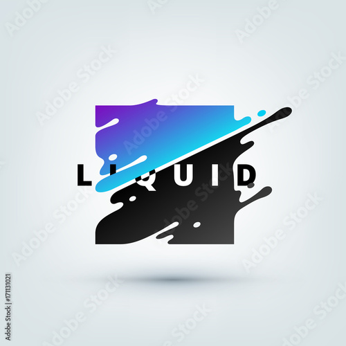 Vector illustration of abstract colored square. Abstract splash, liquid shape. Background for poster, cover, banner, placard. Logo design