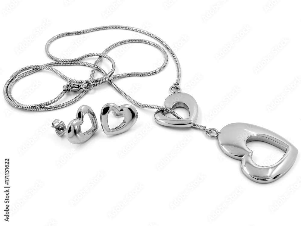 Jewelry set - Necklace and earrings - Stainless steel Jewelry set - Necklace and earrings - Stainless steel